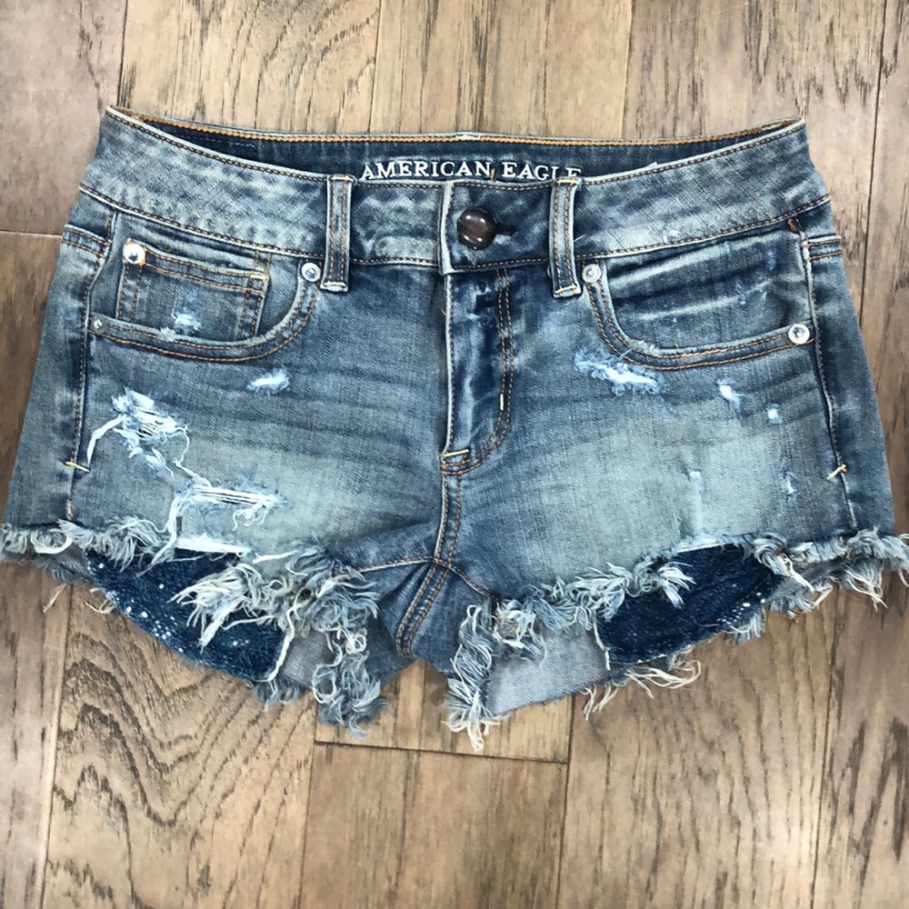 American Eagle Distressed Denim Shorts - 2